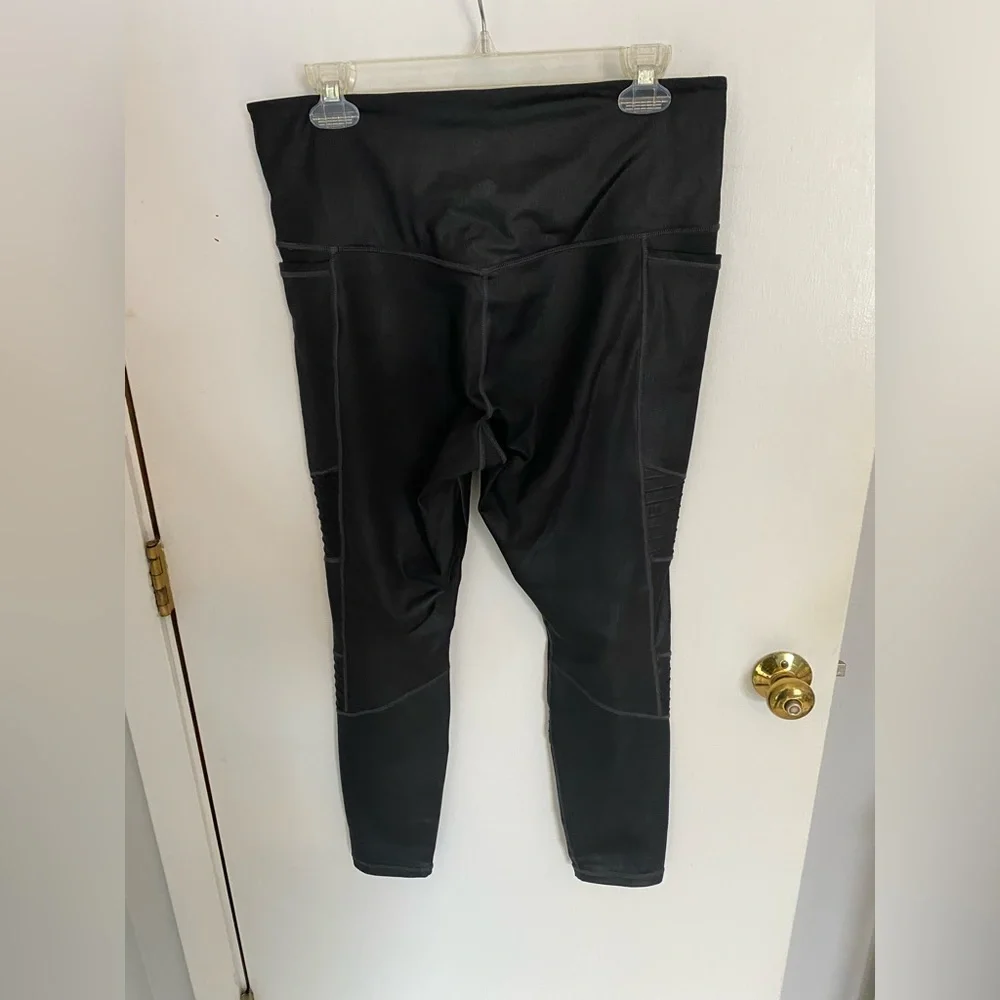 Athleta Inclination Moto Tight | Black Shimmer | Large - Picture 3 of 3
